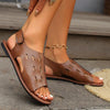 Women's Velcro Casual Flat Hollow Sandals 72283844S