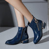 Women's Fashion Zipper Decorative Chunky Heel Ankle Boots 30992996S