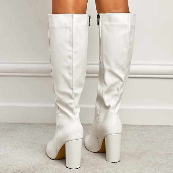 Women's Fashion Side Zipper High-Heeled Knee-High Boots 43146891C