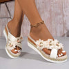 Women's Floral Platform Wedge Slide Sandals 95182984C