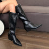 Women's Fashion Pointed Toe Zipper Knee-High Boots 92218550S