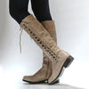 Women's Casual Lace-Up Knee High Rider Boots 81970972S