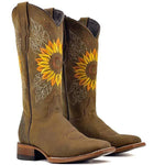 Women's Floral Embroidered Chunky Heel Long Boots 81914717C