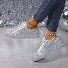 Women's Sequin Lace-Up Sneakers 98875779C