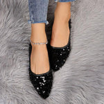 Women's Fashionable Sequined Slip-On Flats 07143243S