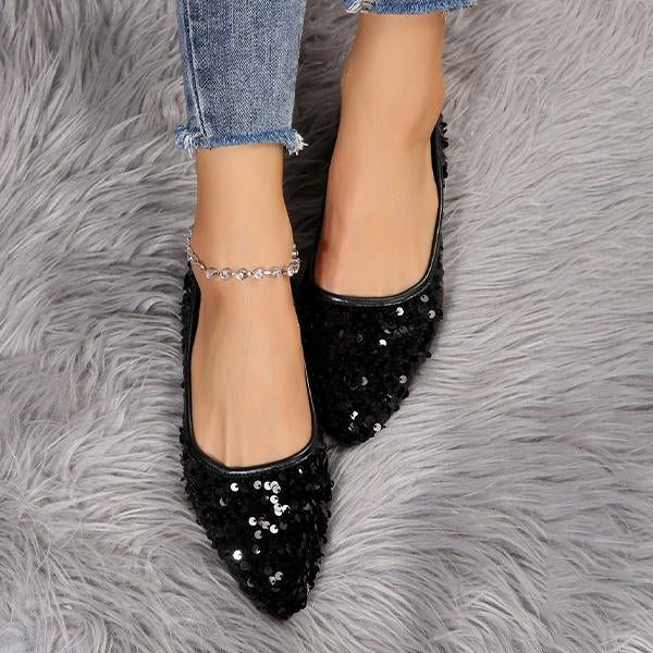 Women's Fashionable Sequined Slip-On Flats 07143243S