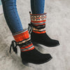 Women's Ethnic Christmas Printed Flat Mid-calf Boots 99381923S