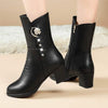 Women's Rhinestone Pearl Mid-Heel Fleece-Lined Winter Boots 13451820C