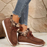 Women's Leopard Print Fleece-Lined Snow Boots 48956218C