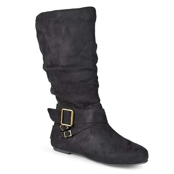 Women's Buckle Strap Casual Mid-Calf Boots 54259358C