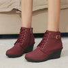 Women's Casual Everyday Lace-Up Wedge Ankle Boots 05328245S
