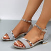 Women's Open Toe Ankle Strap Chunky Heel Fashionable Sandals 89653956C