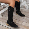 Women's Vintage Suede Studded Knee-High Boots 31575810C