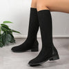 Women's Fashion Patchwork Suede Knee-High Boots 66315118S