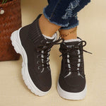 Women's High-Top Fleece-Lined Warm Winter Sneakers 28060122C