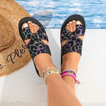 Women's Printed Thong Toe Thick-Soled Lightweight Soft-Soled Sandals 96612736C