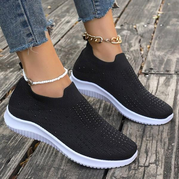 Women's Rhinestone Casual Mesh Slip-On Sneakers 01686231S