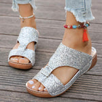 Women's Thick-Soled Belt Buckle Wedge Sandals 37058295C