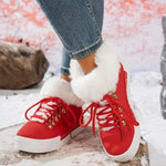 Women's Casual Long Fur Collar Winter Shoes 51228486C