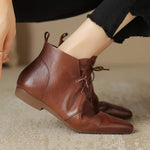 Women's Flat Vintage Lace-Up Ankle Boots 54673046C