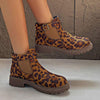 Women's Fashion Leopard Print Short Elastic Ankle Martin Boots 54961185C