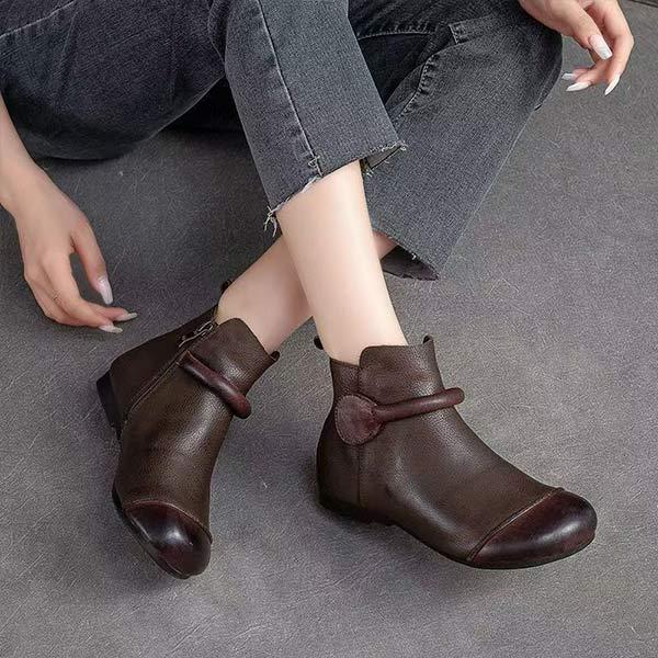 Women's Vintage Flat Ankle Boots 18517030C