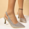 Women's Gold Sequin Pointed-Toe Stiletto Heels 19255863C