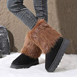 Women's Slip-On Snow Boots with Furry Cuffs 23099854C