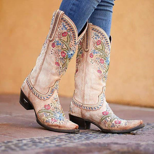 Women's Vintage Western Style Cowboy Boots 23695522C