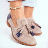 Women's Fashion Color-Block Hollow Tassel Loafers 92869088C
