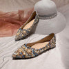 Women's Pointed Toe Flat Shoes with Rhinestone Detail 84856316C