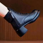Women's Retro Style High Top Block Heel Martin Boots 36955182S