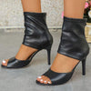 Women's Stiletto Back Zipper Open Toe Fish Mouth High Heel Sandals 58427551C