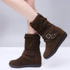 Women's Suede Belt Buckle Short Boots 45748686C