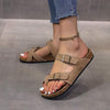 Women's Vintage Belt Buckle Toe-Ring Slide Sandals 94569923C