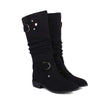 Women's Low Heel Suede Slouch Fashion Boots 90329834C