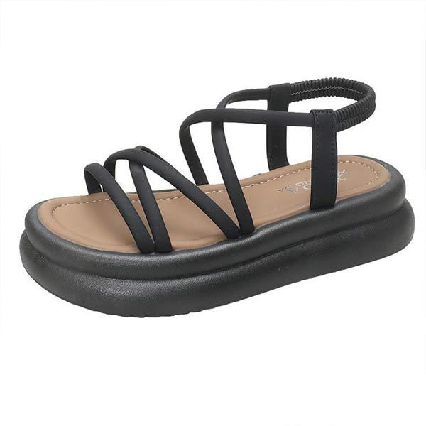 Women's Thick-Soled Open-Toe Cross Strap Sandals 45619111C