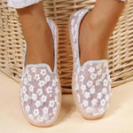 Women's Lace Mesh Flat Slip-On Embroidered Shoes 33142265C