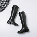 Women's Casual Belt Buckle Decorated Knee High Boots 79304711S