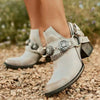 Women's Vintage Stud Buckle Ankle Boots 84831244C