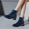 Women's Fashion Zipper Decorative Chunky Heel Ankle Boots 30992996S