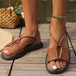 Women's Thick Sole Cross Strap Retro Roman Sandals 55691928S