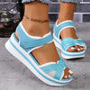 Women's Colorblock Lightweight Thick Sole Velcro Sandals 99780581C
