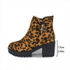 Women's Leopard Print Block Heel Ankle Boots 88668303C