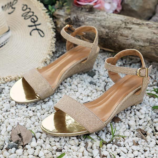 Women's Sequin Strap Wedge Sandals 37694614C
