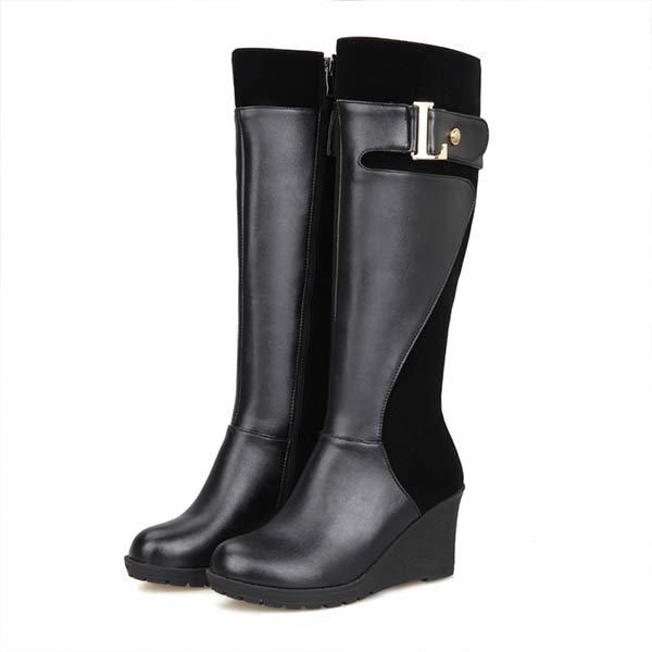 Women's Wedge Heel Knee-High Boots 15122715C