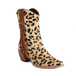 Women's Fashionable Leopard Print Tassel Cowboy Boots 41900231S