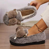 Women's Bow-Accented Warm Flat Cotton Shoes 77252648C