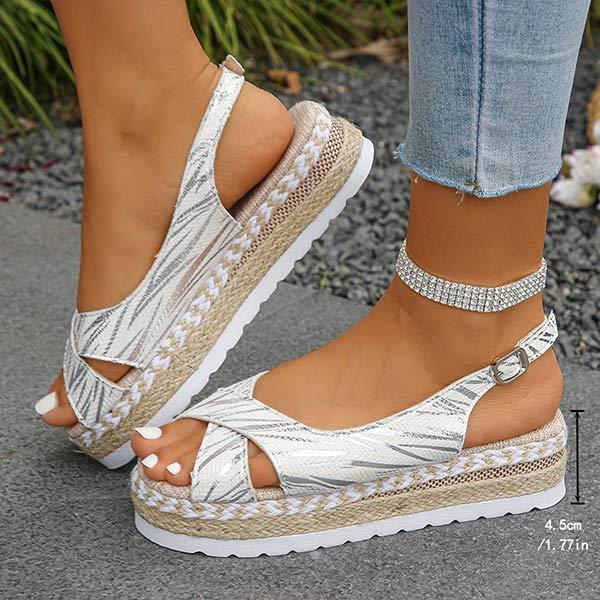 Women's Cross Strap Hollow Roman Sandals 49437882C