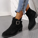 Women's Belted Chunky Heel Ankle Martin Boots 23068449C